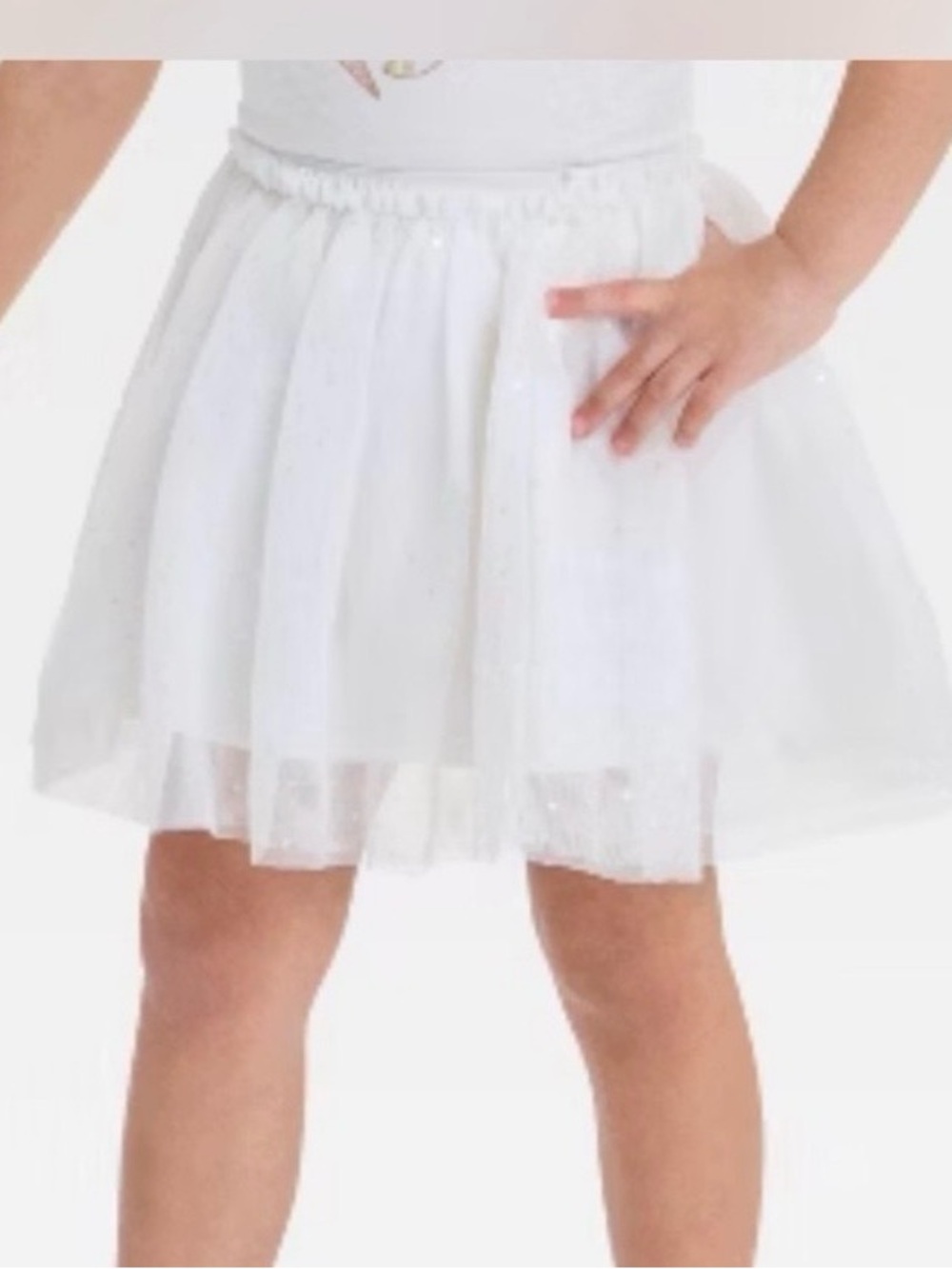 Cat & Jack Girls White Sparkle Tulle Skirt - Picture 9 of 10